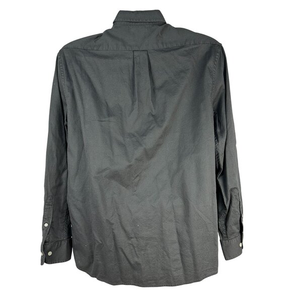 Rowm Mens Long Sleeve Button Down Shirt Solid Black Size L - Picture 3 of 7